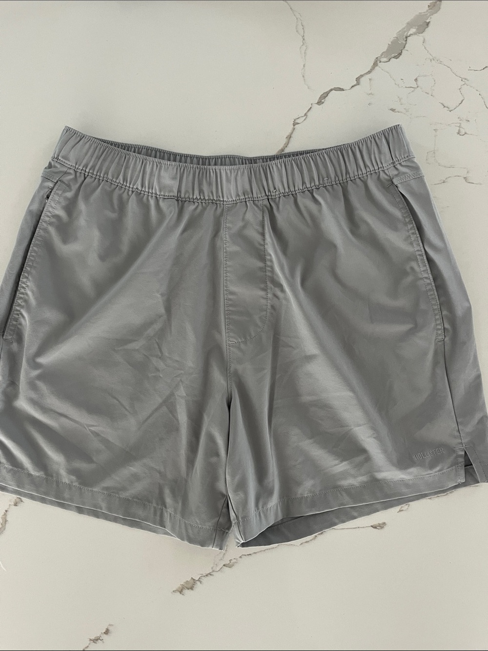Hollister Light Gray Drawstring Shorts